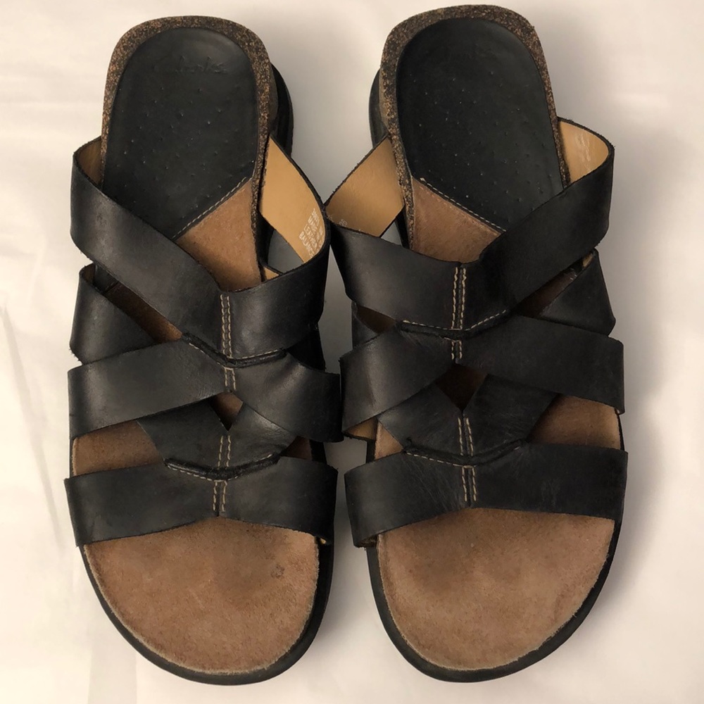 Clarks Black Strappy Sandals